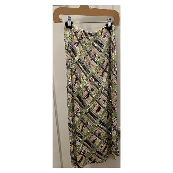 NWT Veronica Beard Sequin Plaid Skirt - Picture 3 of 5